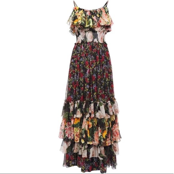 chinese dress ladies Dolce & Gabbana Lace Trim Maxi Dress
